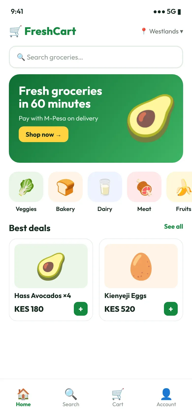 Mobile e-commerce website design with online checkout