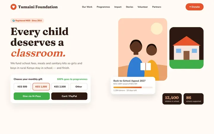 NGO and charity website design with online donations