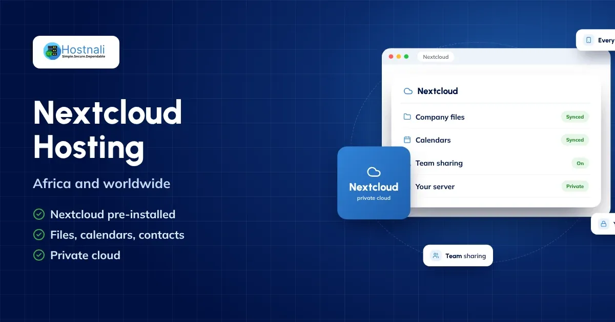 Nextcloud hosting: your own private cloud for files, calendars and contacts