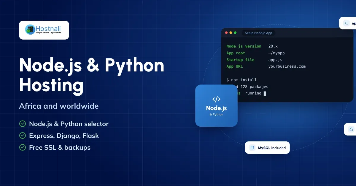 Node.js and Python hosting: run Express, Django and Flask apps from cPanel