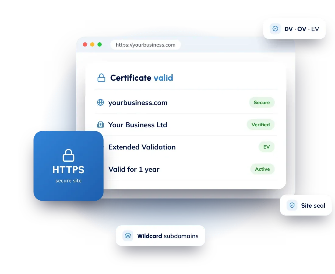 SSL certificates: RapidSSL, GeoTrust and DigiCert DV, OV, EV and wildcard certificates from Hostnali