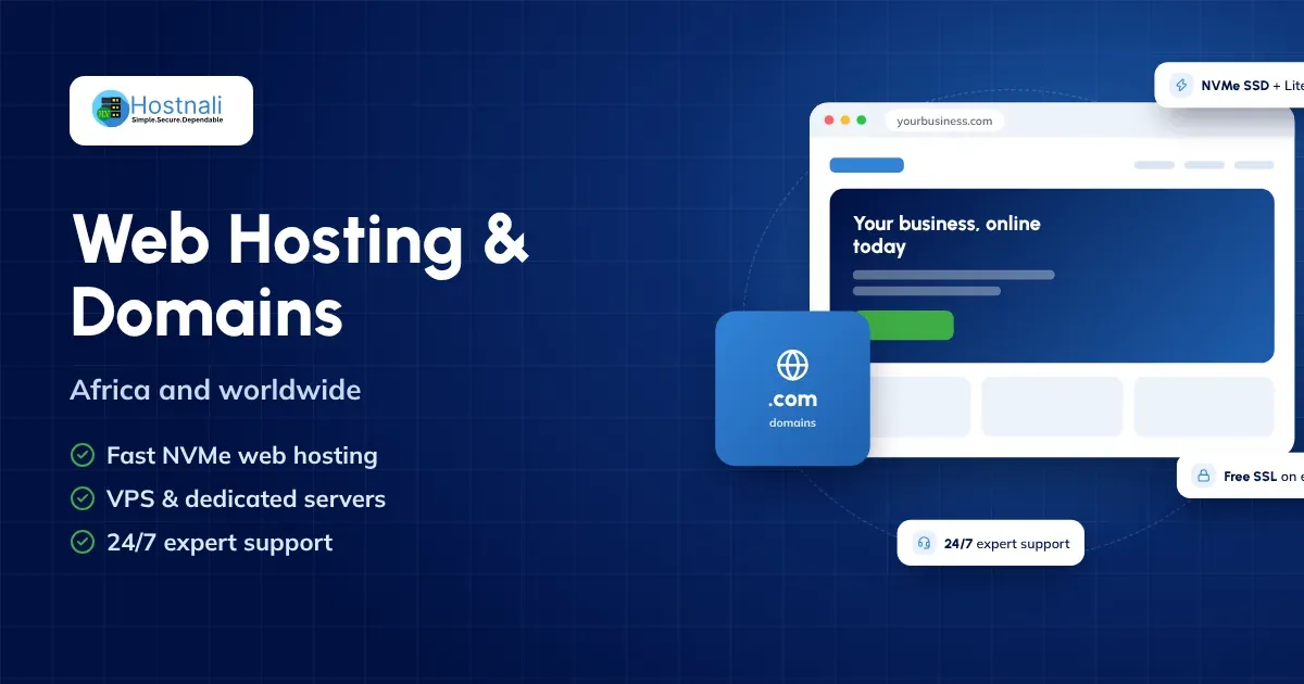 Hostnali, web hosting company: NVMe web hosting, domain registration, VPS and business email with 24/7 support