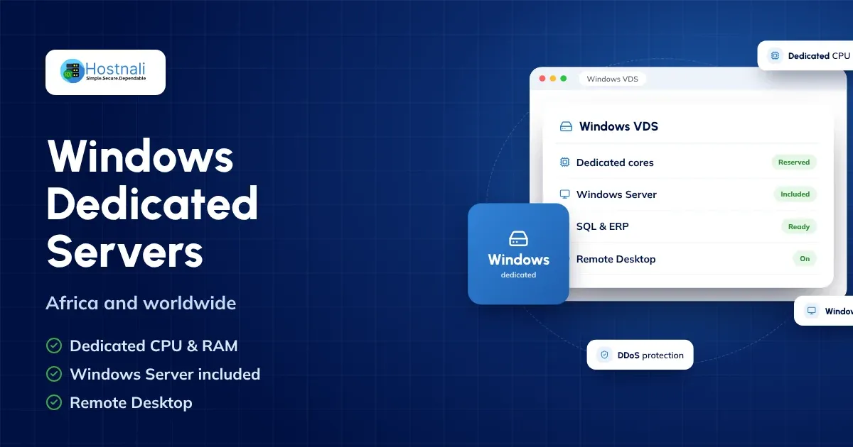 Windows dedicated servers: dedicated CPU cores and RAM with Windows Server included
