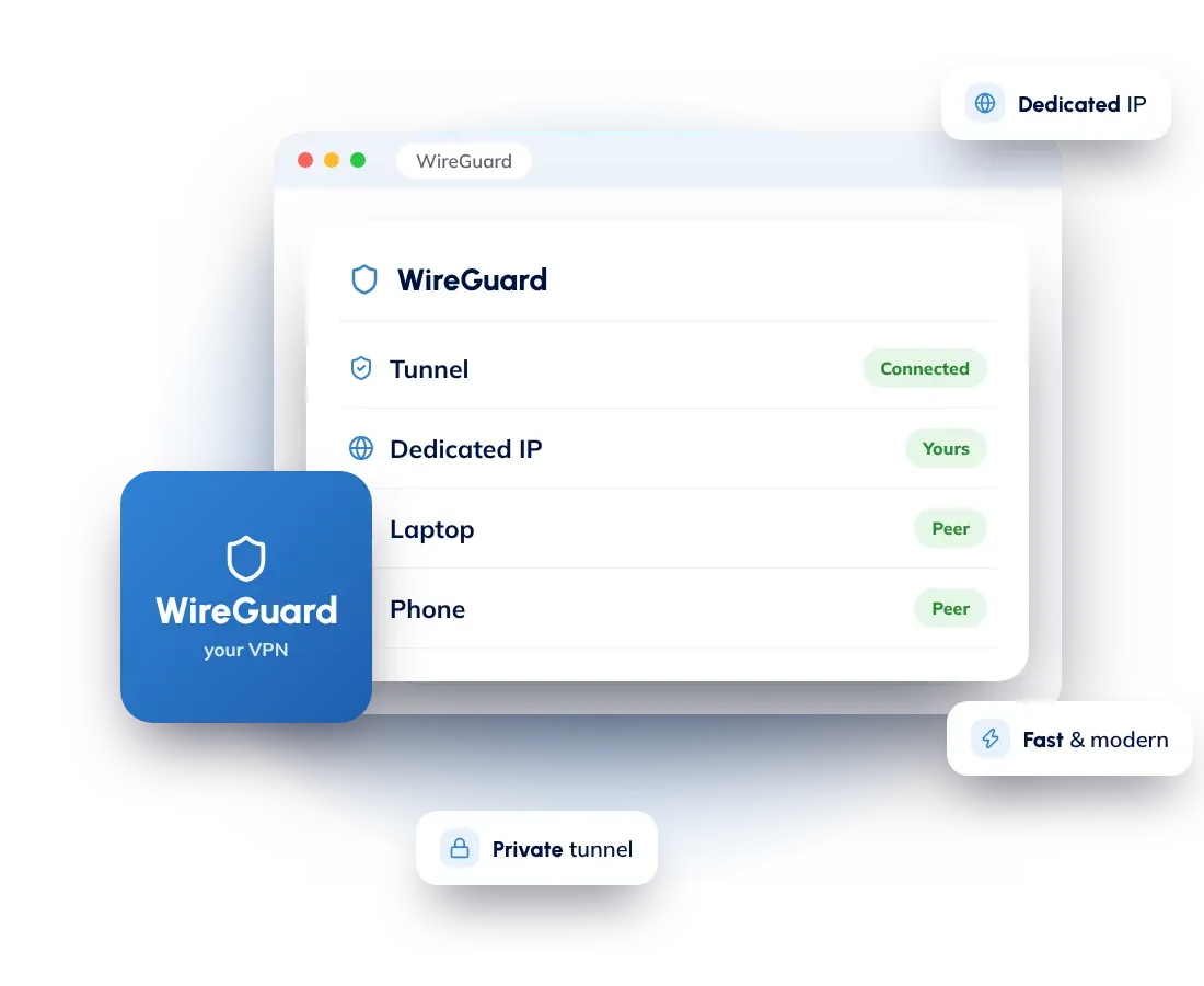 Your own WireGuard VPN server with a dedicated IP address
