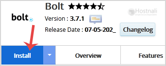 How to Install Bolt via Softaculous in cPanel? - Bolt install button