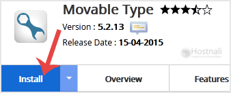 MovableType install button