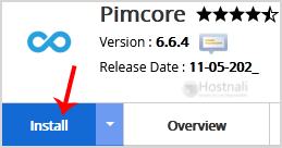 How to Install Pimcore via Softaculous in cPanel? - Pimcore install button