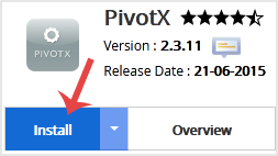 How to Install PivotX via Softaculous in cPanel? - PivotX install button