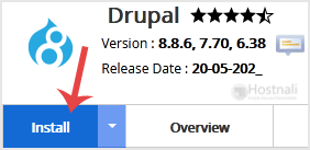 How to Install Drupal via Softaculous in cPanel? - drupal install button