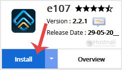 How to Install e107 via Softaculous in cPanel? - e107 install button