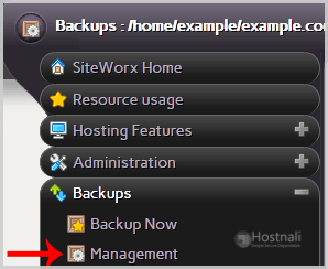 How to Restore Partial backup in SiteWorx? - backup restore option