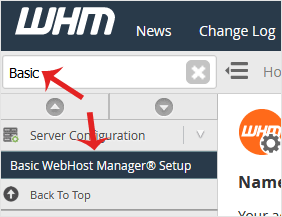 How to change the default nameserver from the WHM Root account? - whm reseller basic pmkb menu