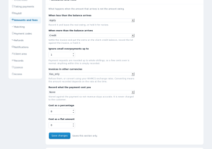 Mpesa Payments Pro Module for WHMCS - 08 settings amounts and fees