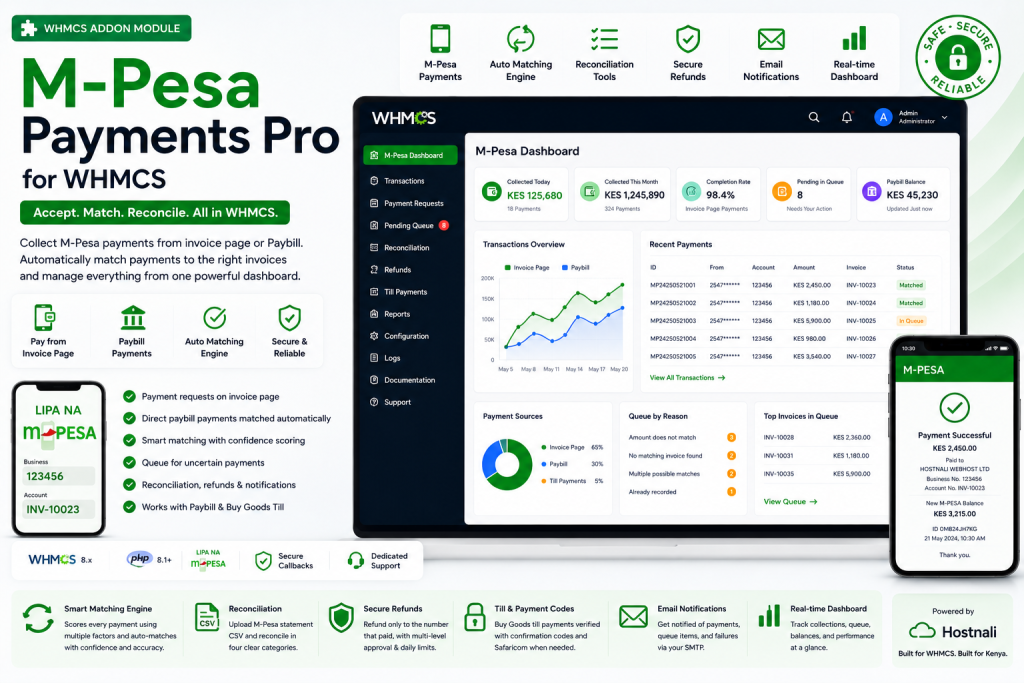 Mpesa Payments Module for whmcs