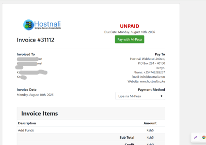Mpesa Payments Pro Module for WHMCS - Screenshot 62
