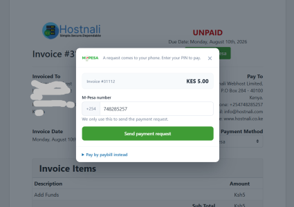 Mpesa Payments Pro Module for WHMCS - Screenshot 63