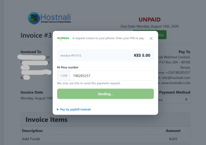 Mpesa Payments Pro Module for WHMCS - Screenshot 64