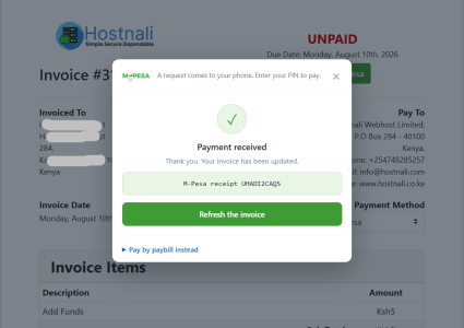 Mpesa Payments Pro Module for WHMCS - Screenshot 66