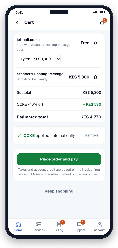Hostnali App 14 Cart with free domain and promo code